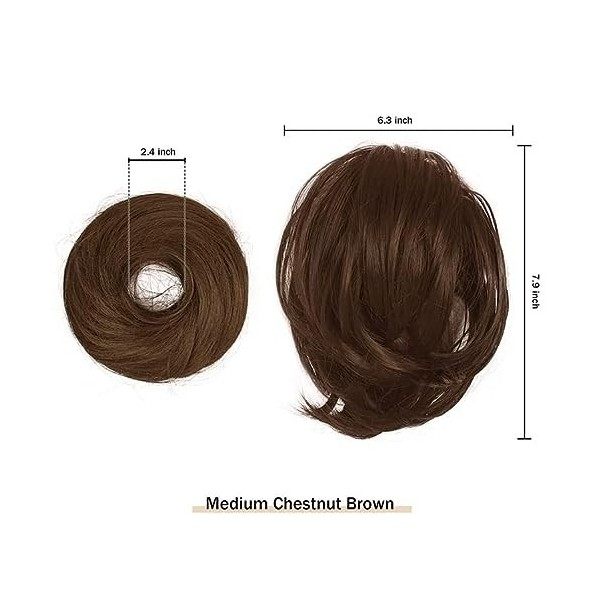 BARSDAR Chignon Queue de Cheval Extension, Postiche Synthétique Droite Entièrement Court Queue de Cheval Chignon Extensions C