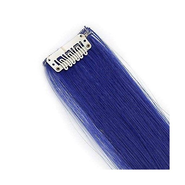 SEGO Extension a Clip Cheveux Naturel Coloré Lisse - Extension Clip Cheveux Naturel Highlight - Rajout Cheveux Clip Arc-en-Ci