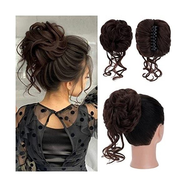 S-Noilite Agrafe Postiche Cheveux Chignon Griffe Queue de Cheval Extension Synthétique Queue de Cheval Chignon Extensions Che