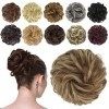 FESHFEN Chignon Postiche Cheveux Extensions Bouclés Ondulés Naturel Synthétique Chouchou Postiche de Cheval Faux Chignon Elas