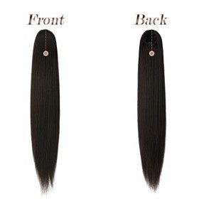 FESHFEN Queue de Cheval Cordon Droit Lisse, 70 cm Longue Ponytail Cheveux Naturel Postiche Synthétique Rajout Queue de Cheval