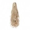 Une pièce Extension a Clip Cheveux Naturel Claw on Queue de Cheval Ombre Ponytail Postiche 60cm Bouclé Blond foncé mélange Bl