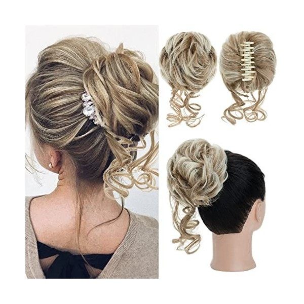 S-Noilite Agrafe Postiche Cheveux Chignon Queue de Cheval Extension Synthétique Queue de Cheval Chignon Extensions Cheveux Ac