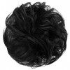 FESHFEN Chouchou Cheveux Femme Chignon Noir Naturel 100% Humains Extensions Postiche Chignon Cheveux Naturel Faux Chignon Ela