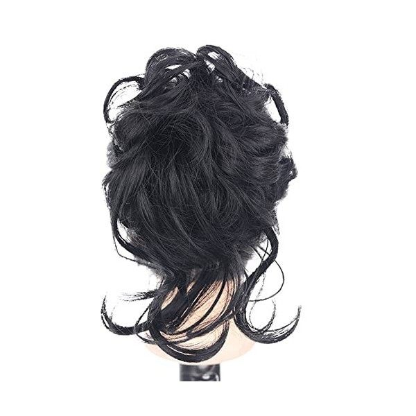 Queue de Cheval Ondulé,Extensions a Clip Cheveux Naturel Peigne,Cheveux Naturel Faux Chignon Elastique pour Femmes Fille