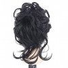 Queue de Cheval Ondulé,Extensions a Clip Cheveux Naturel Peigne,Cheveux Naturel Faux Chignon Elastique pour Femmes Fille