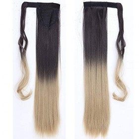 SEGO Postiche Queue de Cheval Raide - Fausse Queue de Cheval Lisse Extension Queue de Cheval Attaché Par Ruban Adhésif - 23 P