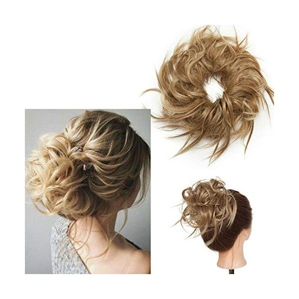 Updos Hair Bun Extension de Cheveux Naturels Chignon Extension Postiche ébouriffé Désordonné Chouchous Queue de Cheval Ponyta