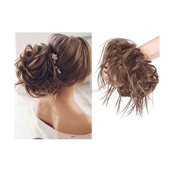 Updos Hair Bun Extension de Cheveux Naturels Chignon Extension Postiche ébouriffé Désordonné Chouchous Queue de Cheval Ponyta