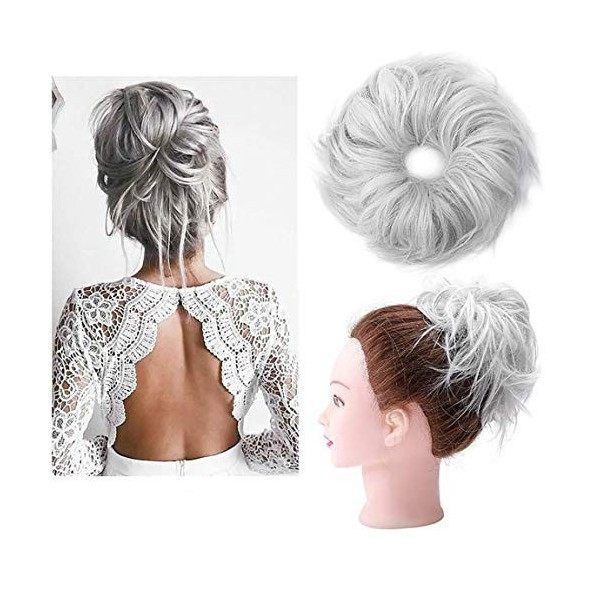 Updos Hair Bun Extension de Cheveux Naturels Chignon Extension Postiche ébouriffé Désordonné Chouchous Queue de Cheval Ponyta