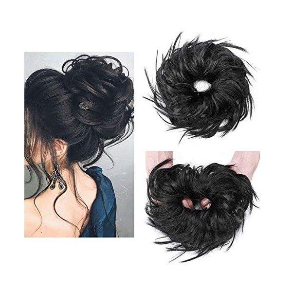 Updos Hair Bun Extension de Cheveux Naturels Chignon Extension Postiche ébouriffé Désordonné Chouchous Queue de Cheval Ponyta