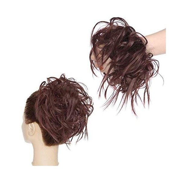 Updos Hair Bun Extension de Cheveux Naturels Chignon Extension Postiche ébouriffé Désordonné Chouchous Queue de Cheval Ponyta