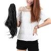 S-noilite Queue de Cheval Extensions à Clips Cheveux Naturels Postiche Ponytail Clip in Hair Extensions 45cm Bouclé - Marron