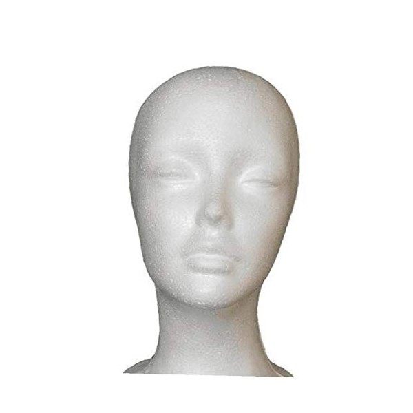 Uayasily Tête De Femme Modèle Féminin Mousse De Polystyrène Mousse 3D Tête Perruque De Manikin Mannequin Srand Daffichage