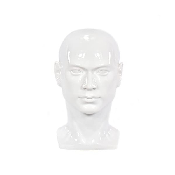 MIAOMANZI Tête de mannequin homme réaliste en plastique pour perruque, chapeau, lunettes de soleil, vitrine L30LB …