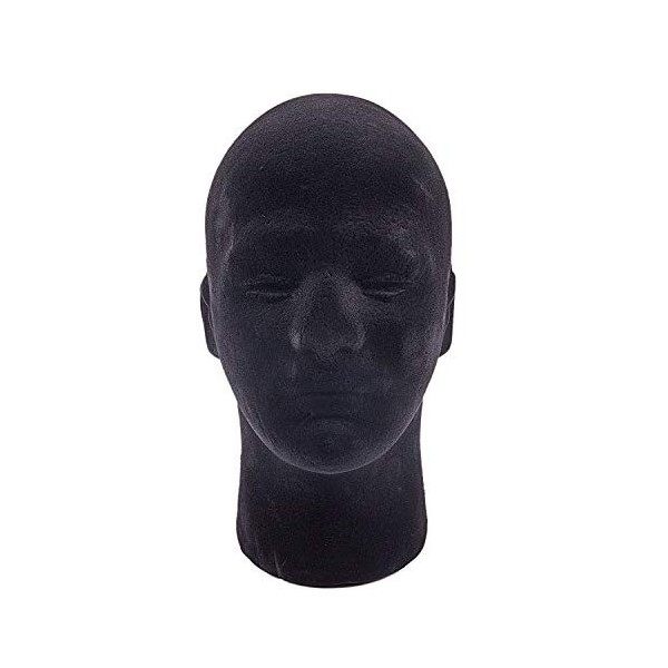 YUMIN 28 x 55 cm Manequi/Mannequin Noir Tête en Mousse Polystyrène