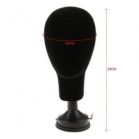 Modèle de tête de mannequin en mousse floquée avec support de base, accessoires de photographie pour adulte