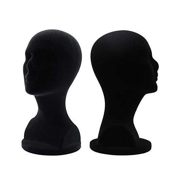 Tête de mannequin en polystyrène pour perruque, bonnet, lunettes, lunettes de soleil, écharpes, support de présentation en mo