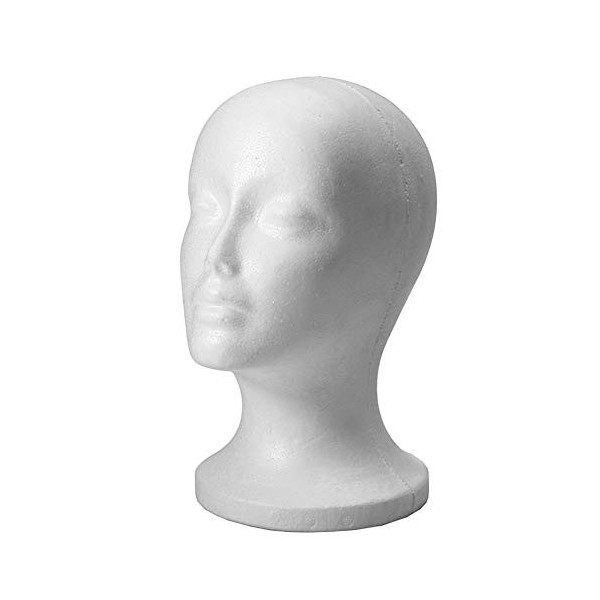 Tête de femme modèle féminin mousse de polystyrène mousse 3d tête perruque Affichage Manikin Mannequin Cheveux Srand décorati