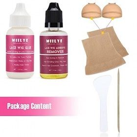 MIILYE Kit de colle de rechange invisible et étanche pour perruque et postiches en poly