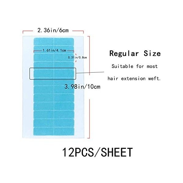 60Pcs Bande Adhesive Extension de Cheveux Ruban Adhésif Adhésive pour Les Extensions Tape-in Hair