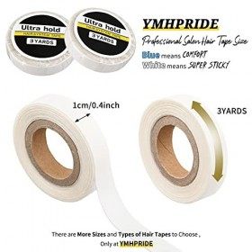 YMHPRIDE Lot de 2 rouleaux de ruban adhésif double face pour perruque - Ruban adhésif de rechange pour extensions de cheveux 