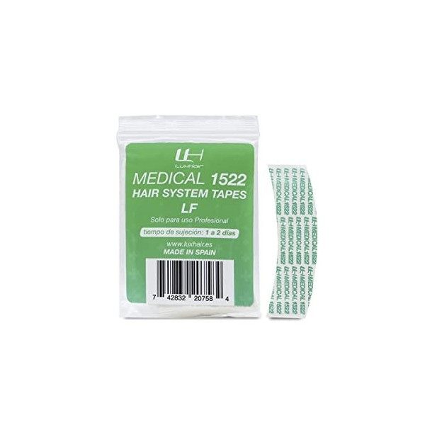 Rubans adhésifs hypoallergéniques LuxHair Medical 1522 pour placer des perruques et des extensions. Durée 2 jours. Adhésif do