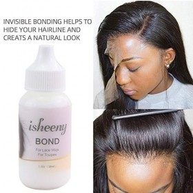 Isheeny Hold Lace Wig Glue Bond, Colle Pour Perruque Dentelle, Adhésif Collant Invisible Avec Résistance à Leau 38 Ml Colle 