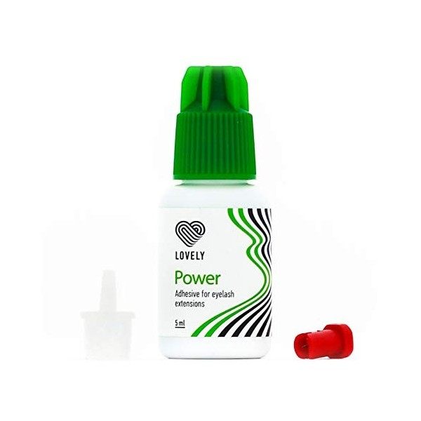 LOVELY colle pour cils POWER 5ml, couleur : NOIR colle moyennement rapide, temps de séchage : 2 secondes - 6 semaines dadh