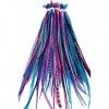 20 extensions de cheveux en vraies plumes + anneaux/boucle B-GRADE Berry 