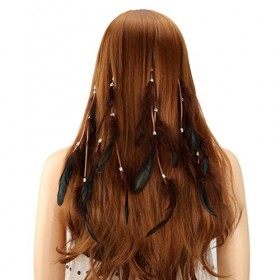 MWOOT 4 Pièces Pinces à Cheveux Plumes, Bohème Hippie Barrettes Cheveux Feather Hair Clips, Plume Extensions de Cheveux de In