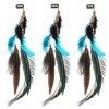 MWOOT Paquet de 3 Clipser Extensions de Cheveux de Plumes, Extension de Plumes de Paon pour Femmes Carnaval Costume dHallowe