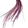 Extensions De Cheveux En Vraies Plumes + anneaux/boucle - Pink Naturals 5 plumes 