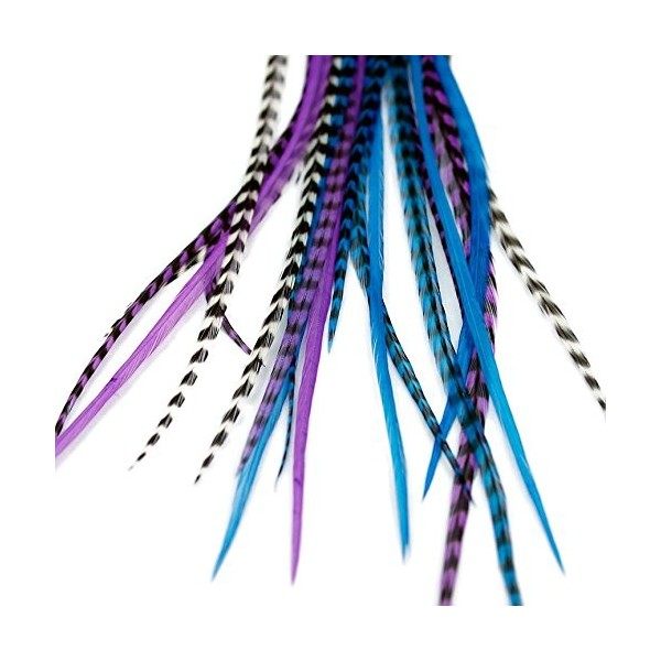 Extensions De Cheveux En Vraies Plumes + anneaux/boucle - Moonlight 5 plumes 