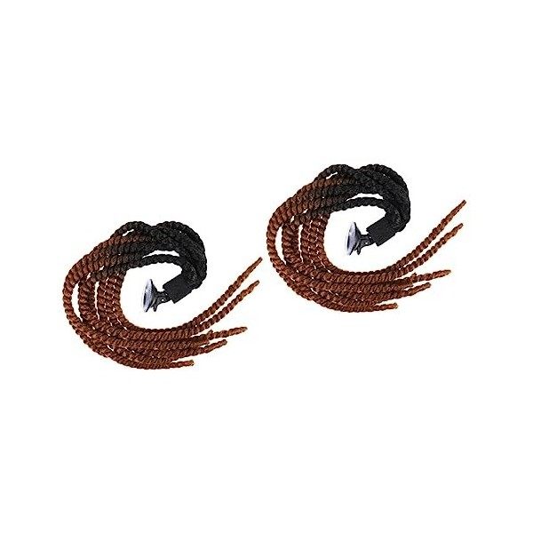 2 Pièces Casque Dreadlocks Queue De Cheval Casque De Vélo Tressé Perruque Tresse Perruque Tresses Casque Cosplay Cheveux Queu