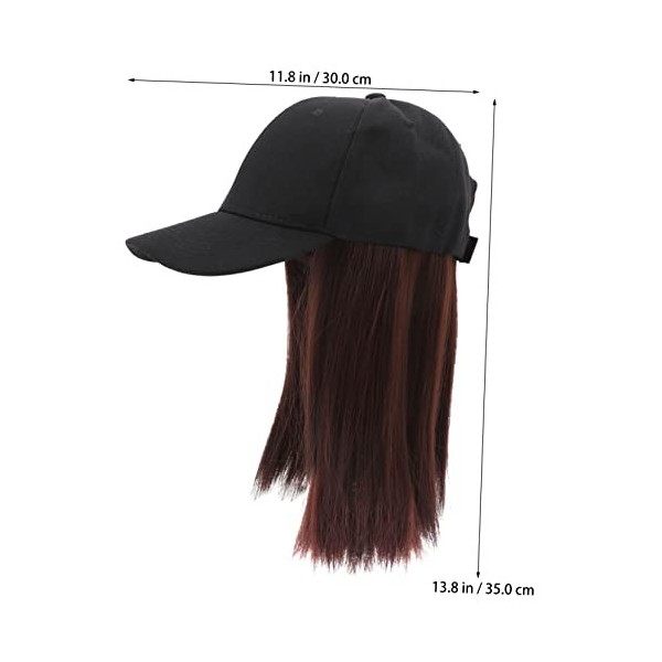 FRCOLOR Clavicule Perruque Cap DUne Seule Pièce Décor Casquette De Baseball Perruque Cheveux Raides Perruque Chapeau Perruqu