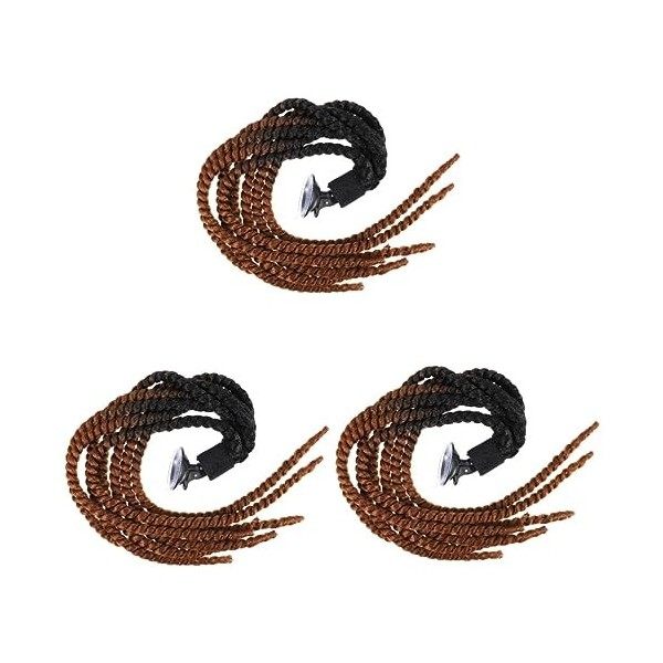 FAVOMOTO 3 Pièces Casque Dreadlocks Queue De Cheval Cosplay Casque Accessoires pour Filles Cheveux Queue De Cheval Casque Cos