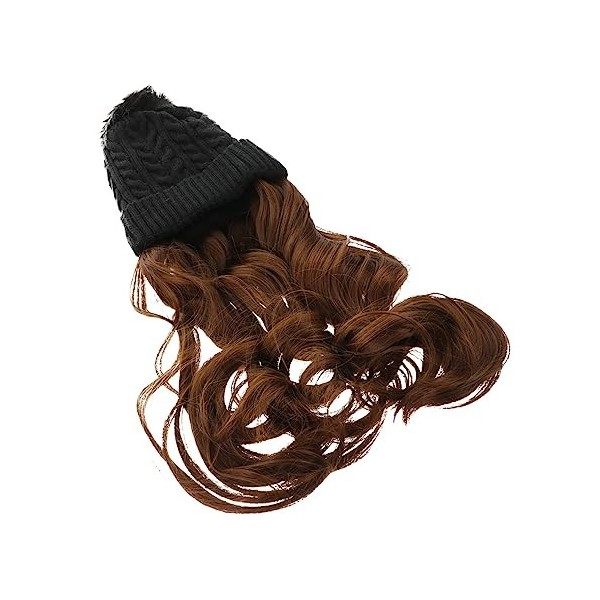 Lurrose 1 PC Une Pièce Tricoté Chapeau Extensions Perruque Costume Une Utilisation Délicate Avec Des Filles En Tricot Femmes 