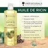 PraNaturals Huile de ricin pressée à froid 500 ml – 100% naturel végétalien pure, pour la croissance des cheveux et les cils,