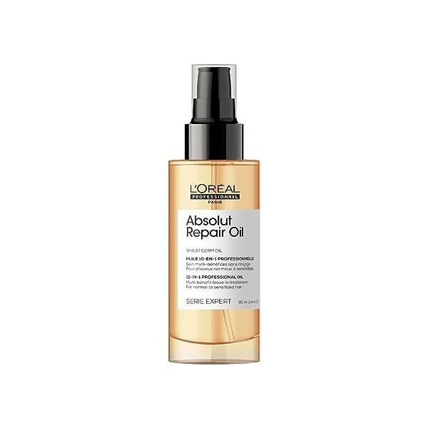 LOréal Professionnel Huile de Finition 10-En-1, Cheveux Abîmés à Sur-Sollicité, Nourrit, Protège & Adoucit, Sans Rinçage, En