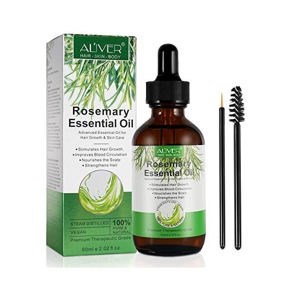 Huile Essentielle de Romarin , Rosemary Oil for Hair Growth, Pour la Croissance des Cheveux,des Sourcils et des cils et les s