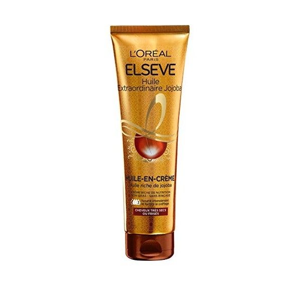 LOréal Paris Elsève LOréal Paris Huile-en-Crème de Nutrition sans Rinçage pour Cheveux Très Secs et Frisés 150 ml