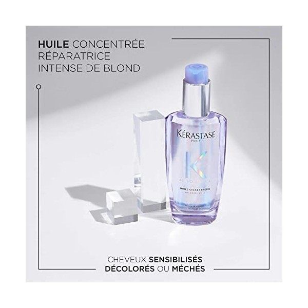 Kérastase, Blond Absolu, Huile Concentrée Réparatrice Intense, Soin Renforçateur, Anti-Fourches & Thermo-Protecteur Sans Rinç