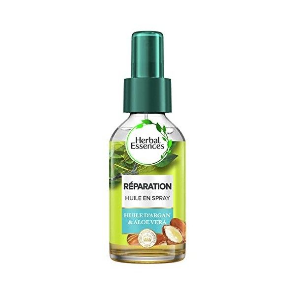 Herbal essences, huile cheveux, à lhuile d’argan et à laloe, répare et protège les cheveux, 100 ml