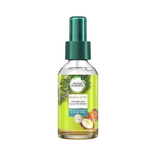 Herbal essences, huile cheveux, à lhuile d’argan et à laloe, répare et protège les cheveux, 100 ml