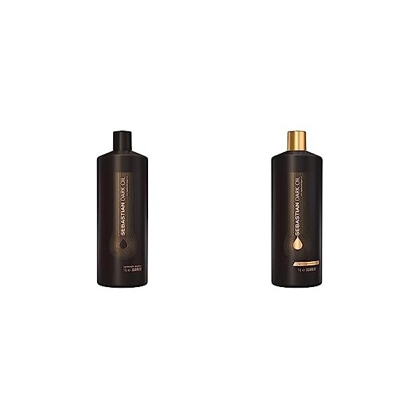 Sebastian Professional Dark Oil Shampoing 1L & Sebastian Professional - Dark Oil Conditionneur Léger à lhuile dargan et de 