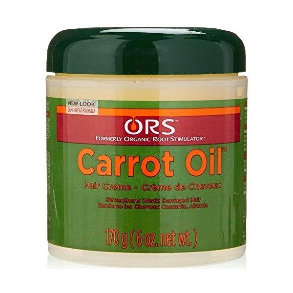 Ors Carrot Oil Strengthens Weak & Damaged Hair 6oz Jar by Organic Root ORS 