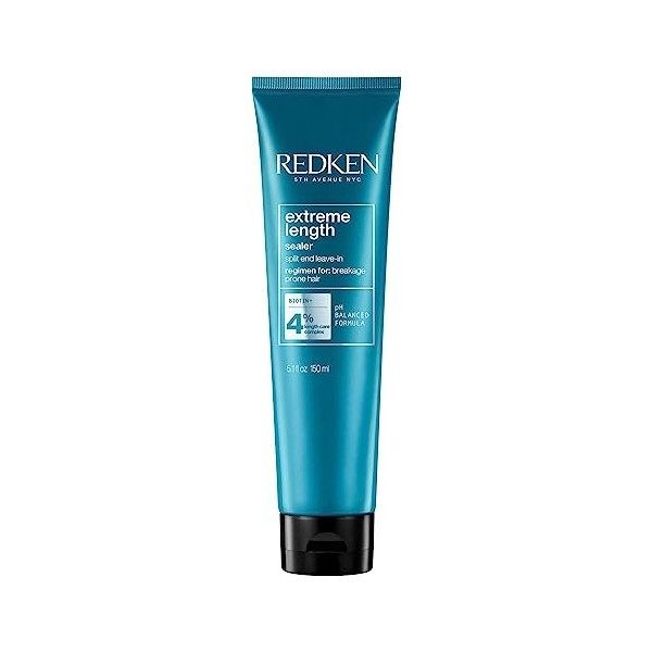 Redken, Soin Réparateur de Pointes pour Cheveux Longs, Biotine & Huile de Ricin, Sans Rinçage, Extreme Length, 150 ml