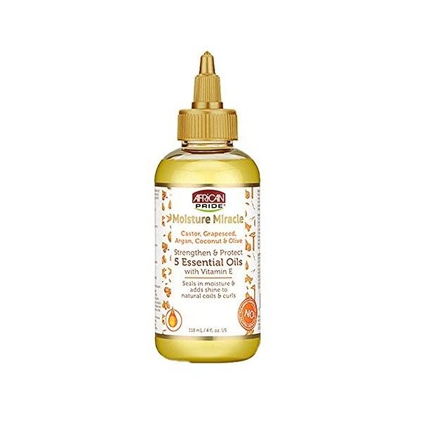 African Pride Miracle 5 Huiles essentielles pour renforcer et protéger les cheveux 118 ml