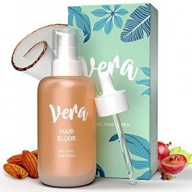 VERA Élixir Multi-Usages de Soin Cheveux Secs et Abimés - Huile pour Cheveux Naturel à lHuile de Coco, Jojoba & dArgan - Fo
